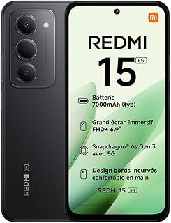Xiaomi Redmi 15 5G, Smartphone 8+256 Go, écran FHD+ DotDisplay 144 Hz de 6,9