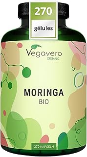 Moringa BIO 1800 mg | 270 Gélules Vegan | SUPERFOOD : Multivitamines et Minéraux Naturels | Antioxydant + Energie | SANS ADDITIFS | Vegavero®