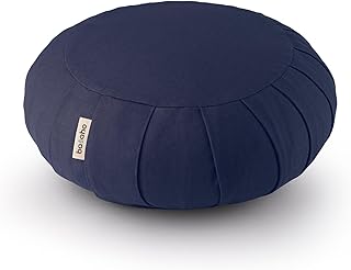 basaho CLASSIC Zafu Coussin de Méditation | Coton Bio | Coques de Sarrasin | Housse Amovible et Lavable